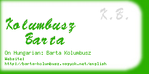 kolumbusz barta business card